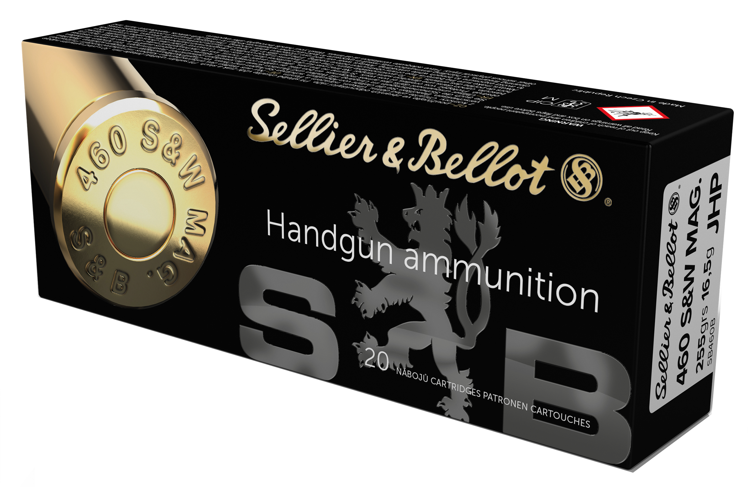 Sellier & Bellot SB460B Handgun  460S&WMag 255gr Jacketed Hollow Point 20 Per Box/12 Case