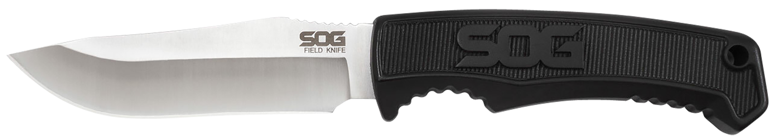 S.O.G SOGFK1001CP Field  4" Fixed Clip Point Plain Satin 7Cr17MoV SS Blade Black TPR Handle Includes Sheath