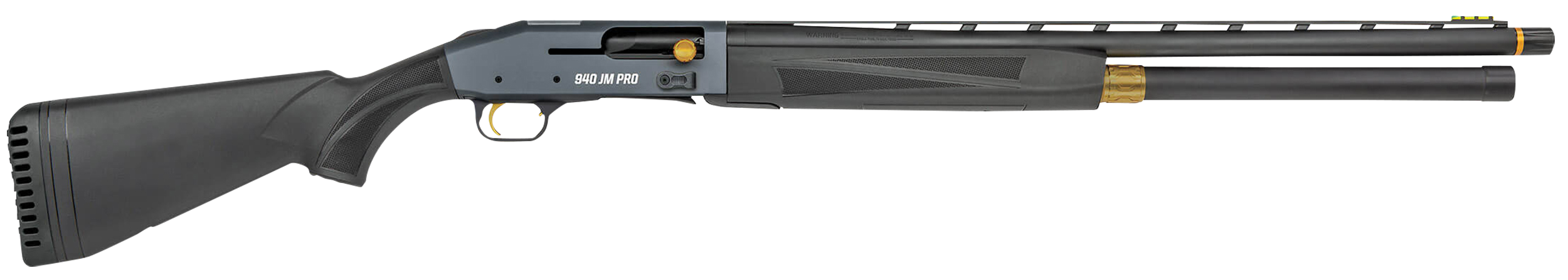 Mossberg 85144 940 JM Pro Full Size 12 Gauge Semi-Auto 3" 4+1 24" Matte Blued Vent Rib Barrel, Tungsten Gray Drilled & Tapped Stainless Steel Receiver, Adjustable Black Synthetic Stock, Right Hand