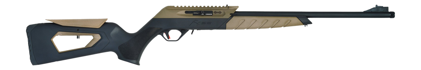 TriStar 60005 KR22 22 LR 10+1 18.60" Black Barrel, Picatinny Rail Receiver, Black/FDE Skeletonized w/Adj Comb Polymer Stock