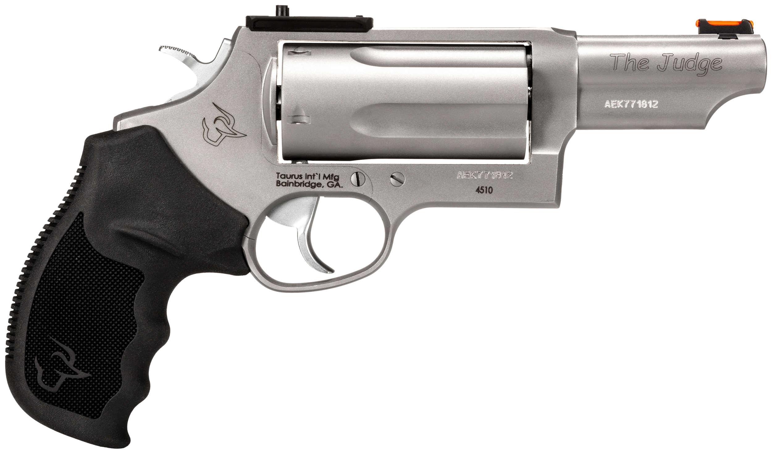 Taurus 24410P39MAG Judge T.O.R.O Magnum Compact Frame 45 Colt (Long Colt)/410 Gauge 5rd 3" Matte Stainless Steel Barrel, Cylinder & Frame, Black Rubber Grip, Transfer Bar Safety, Exposed Hammer