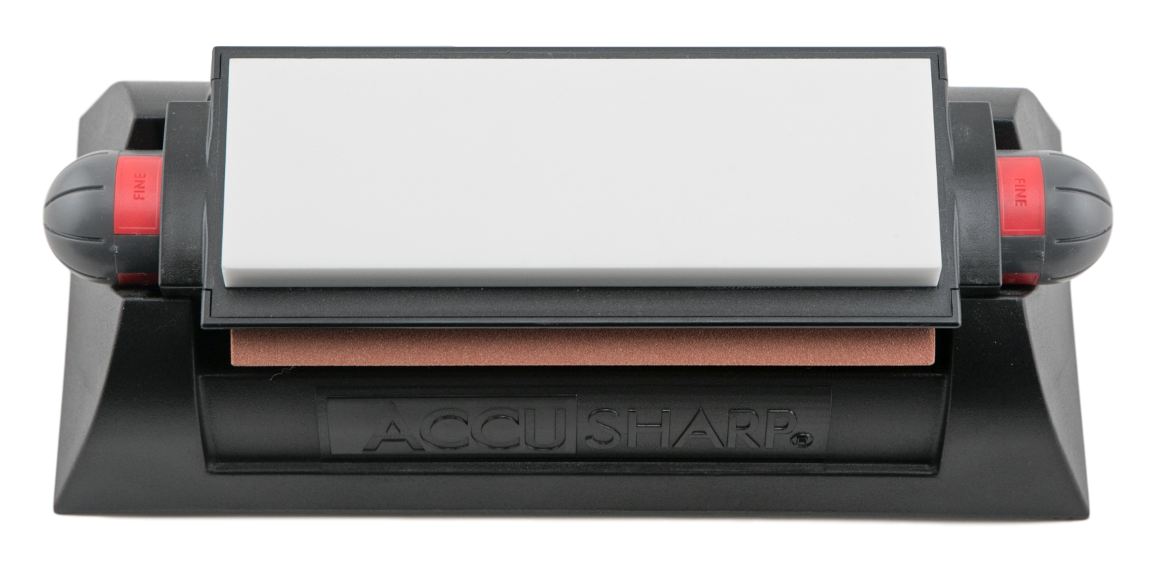 AccuSharp 025C Tri-Stone Deluxe Sharpening System Coarse, Medium, Fine Diamond, Alumina, Ceramic Sharpener Rubber Handle