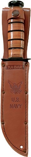 KA-BAR FIGHTING/UTILITY KNIFE 7" W/LEATHER SHEATH US NAVY