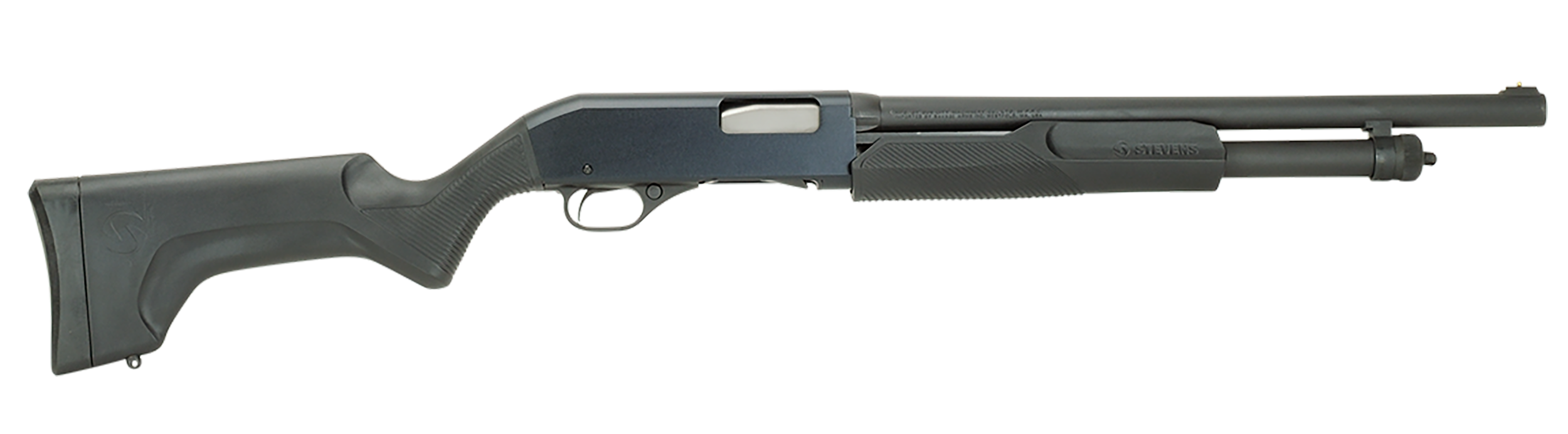 Stevens 19486 320 Security Full Size 12 Gauge Pump 3" 5+1 18.50" Matte Black Carbon Steel Barrel, Matte Black Aluminum Receiver, Fixed Matte Black Synthetic Stock, Ambidextrous