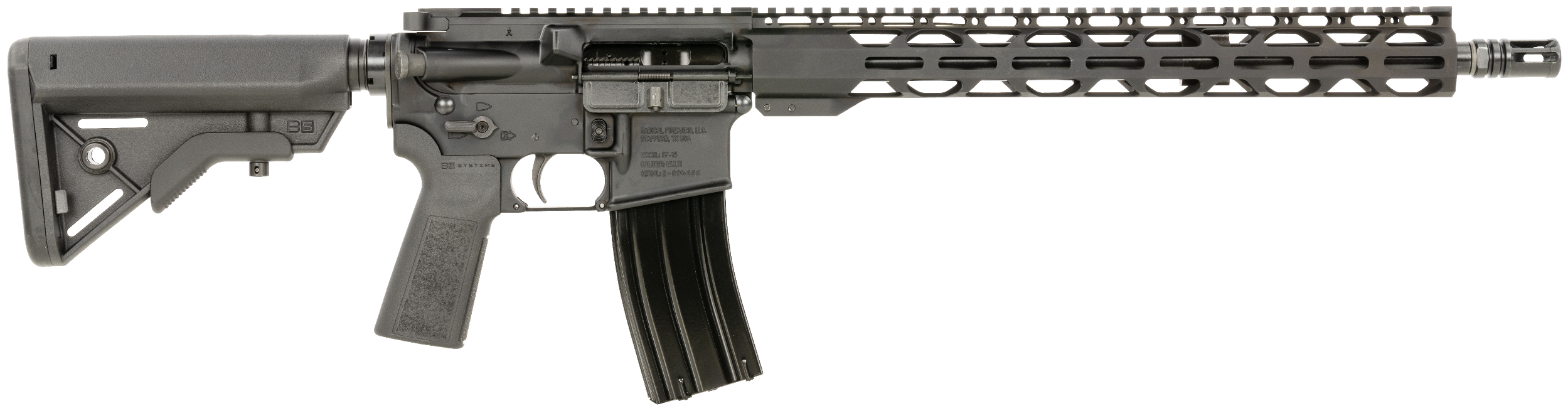 Radical Firearms FR16556SOC15RPR AR-15 RPR 5.56x45mm NATO 16" 30+1, Black, Polymer B5 Bravo Stock & Type 23 Grip, 15" M-Lok
