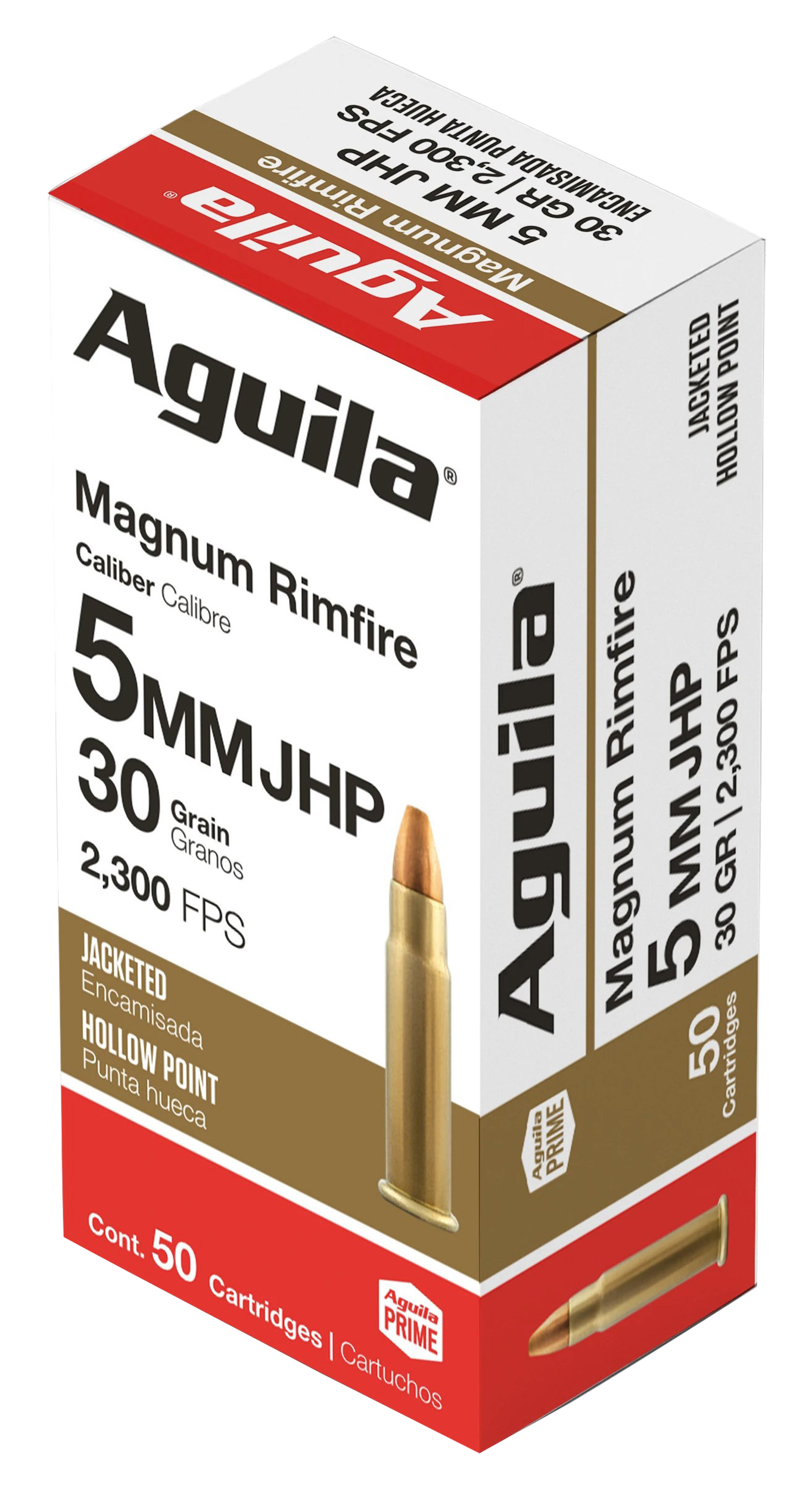 Aguila 1B222405   5mm Rem Mag 30gr Semi Jacketed Hollow Point 50 Per Box/20 Case