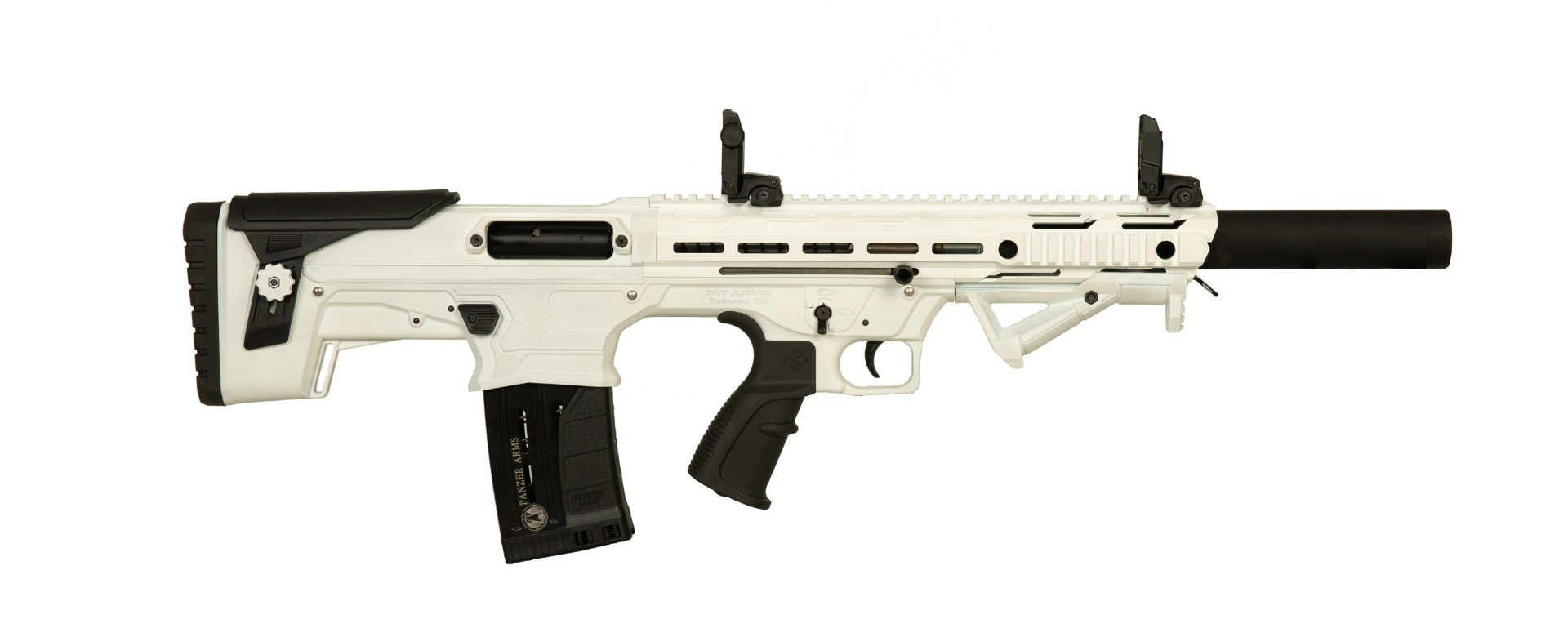 PANZER ARMS BP12 G2 BULLPUP 12G SA ALPINE WHITE 2-5RD MAGS FLIP UP SIGHTS