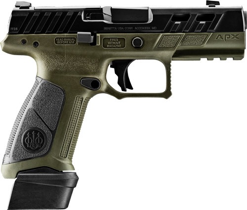 BERETTA APX A1 FS PORTED 9MM 4.25" 17 & 21RD OD GREEN