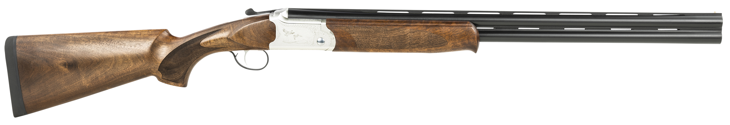 ATI ATIGKOF12SVE26 Cavalry SVE 12 Gauge 3" 2rd 26" Blued O/U Barrel, Silver Engraved Metal Finish, Oiled Turkish Walnut Stock, Ejector, 5 Chokes