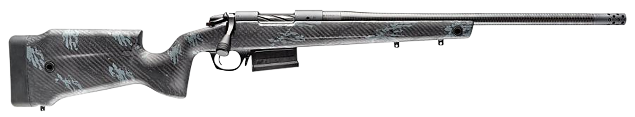 Bergara Rifles B14S752CF B-14 Crest 6.5 Creedmoor 5+1 20" Sniper Gray Cerakote #5 Contour Threaded Barrel, Sniper Gray Cerakote Steel Receiver, Black & Gray Sponge Fixed Carbon Fiber Stock