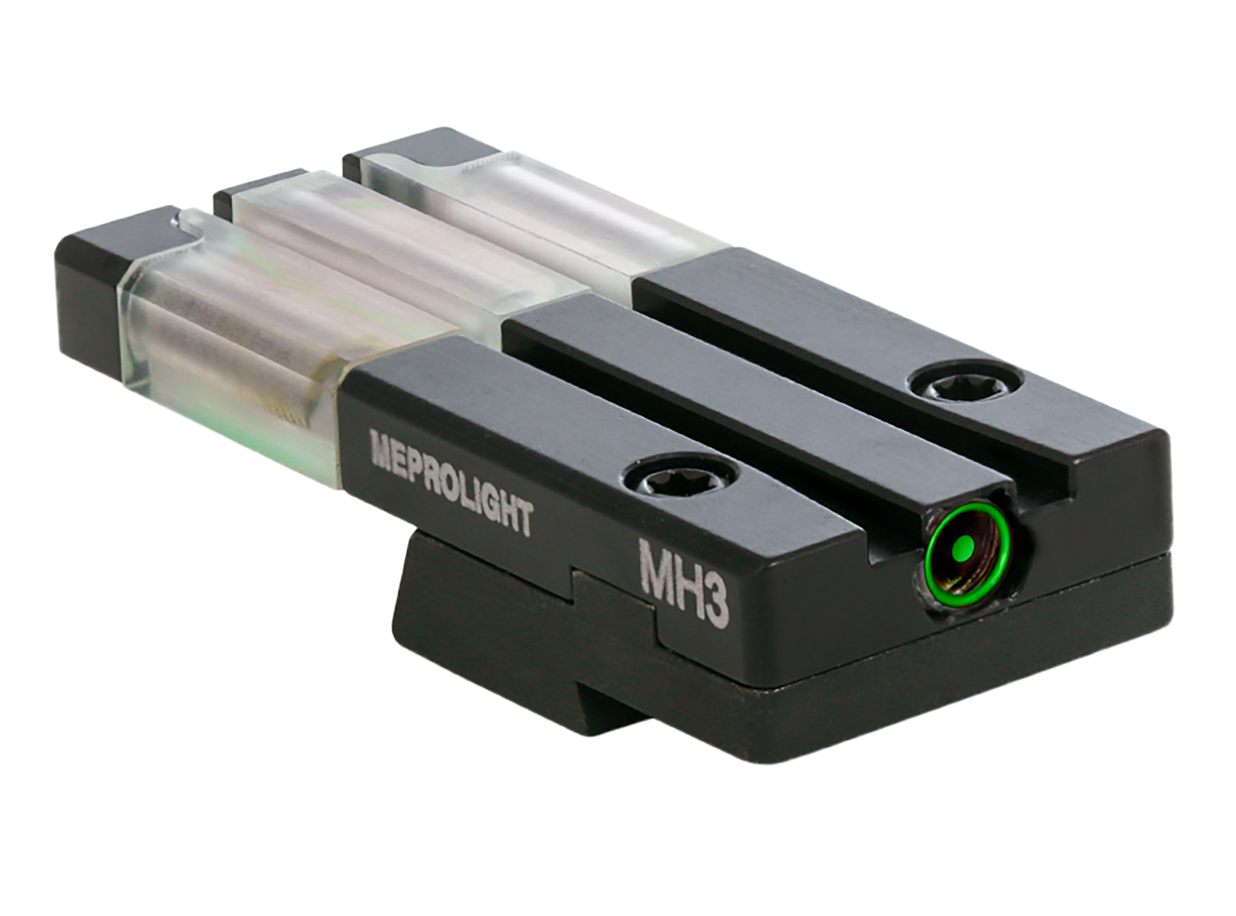 Meprolight USA 631253108 FT Bullseye Rear Sight Green/Tritium Fiber Optic, Black Frame, Fits HK VP9/HK45/HK45C/P30/SFP9 (Non-OR Models), Dovetail Mount