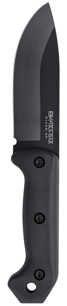 Ka-Bar BK2 Becker Campanion 5.25" Fixed Clip Point Drop Point Plain Black 1095 Cro-Van Blade, Black Ultramid Handle, Includes Sheath