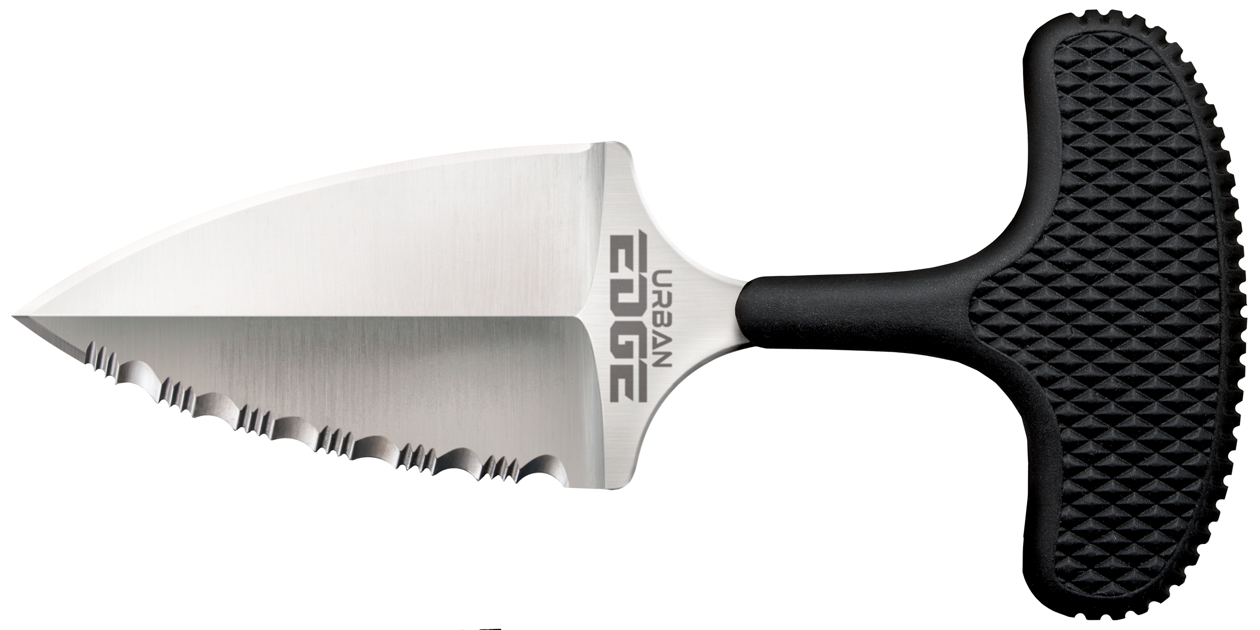 Cold Steel CS43XLS Urban Edge 2.50" Fixed Part Serrated Stone Washed Japanese AUS-8A SS Blade/Black Textured Kray-Ex Handle