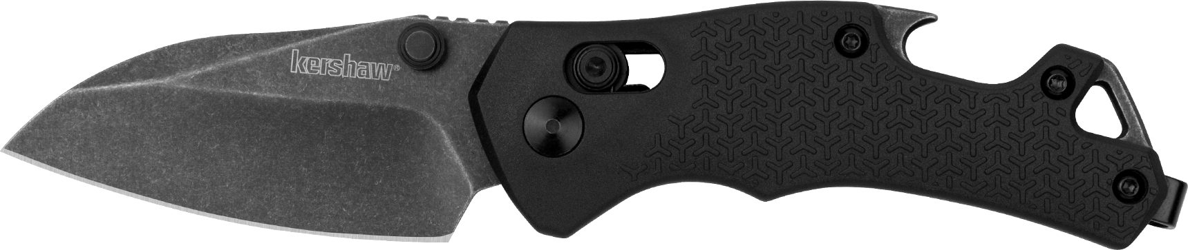 Kershaw 8337 Craze  EDC 2.35" Folding Reverse Tanto Plain Blackwash 8Cr13MoV SS Blade, Black Textured GFN Handle