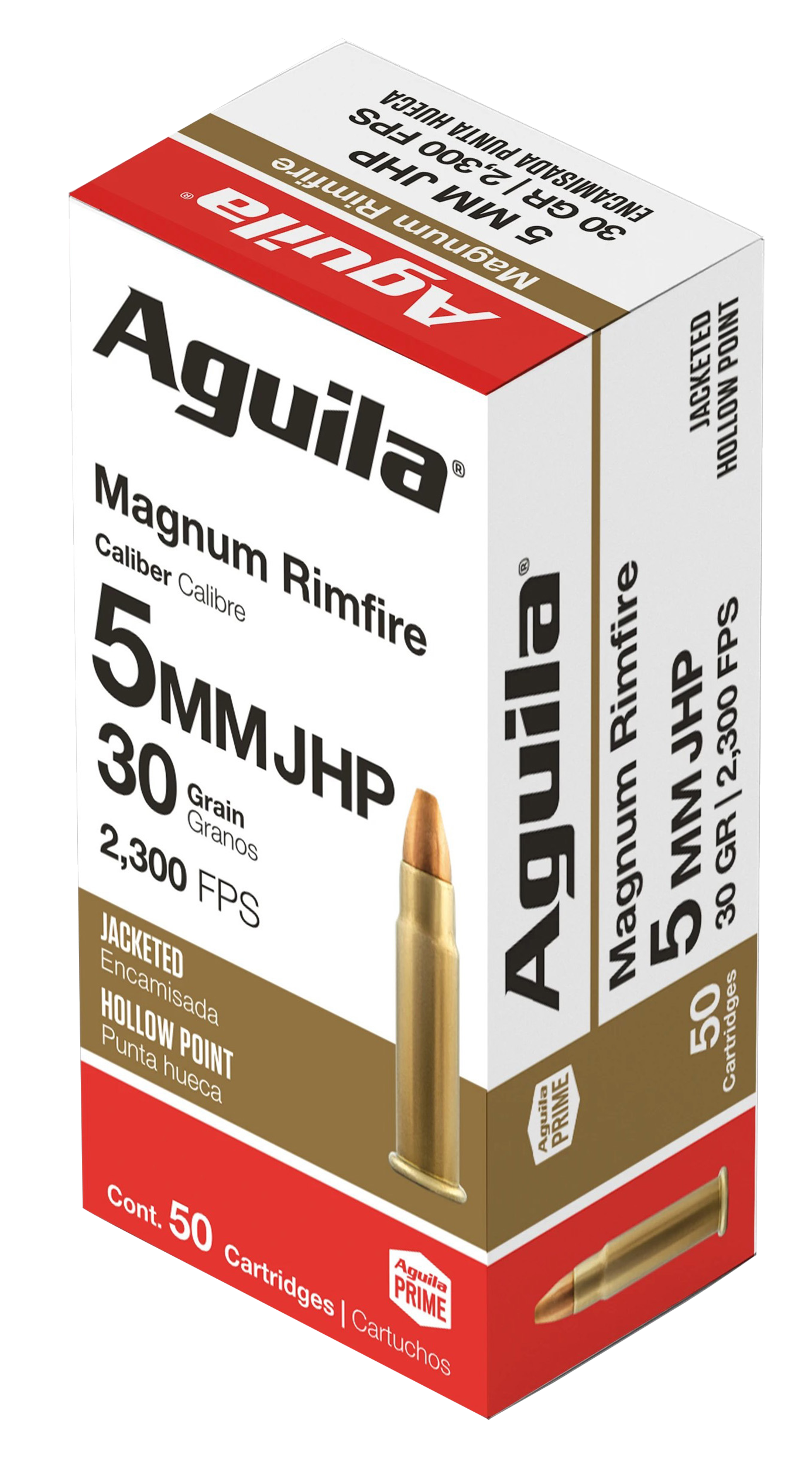 Aguila 1B222406   5mm Rem Mag 30gr Jacketed Hollow Point 50 Per Box/20 Case