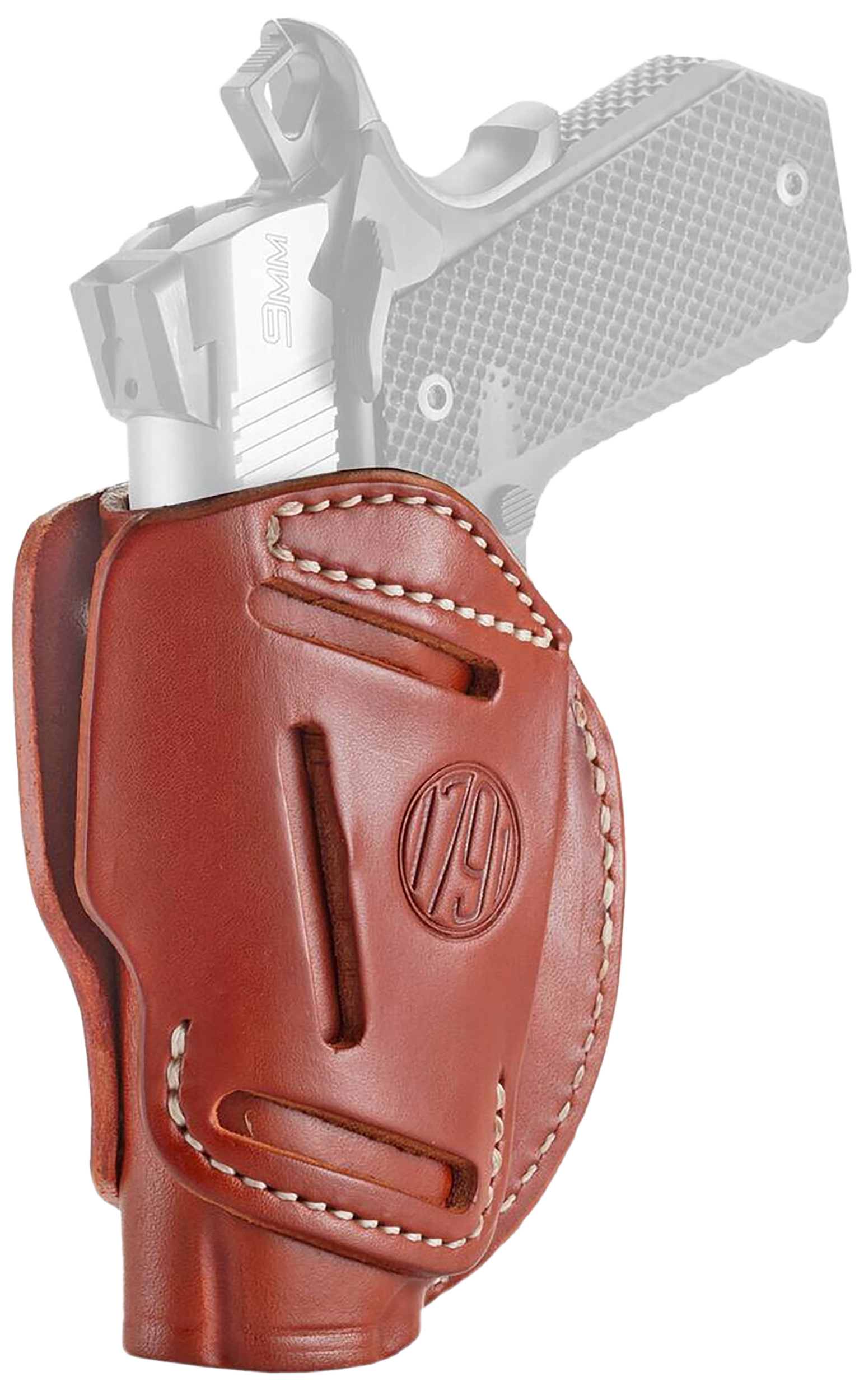 1791 Gunleather 3WH1CBRA 3-Way  IWB/OWB Size 01 Classic Brown Leather Belt Loop Fits 1911 3-4" Ambidextrous Hand