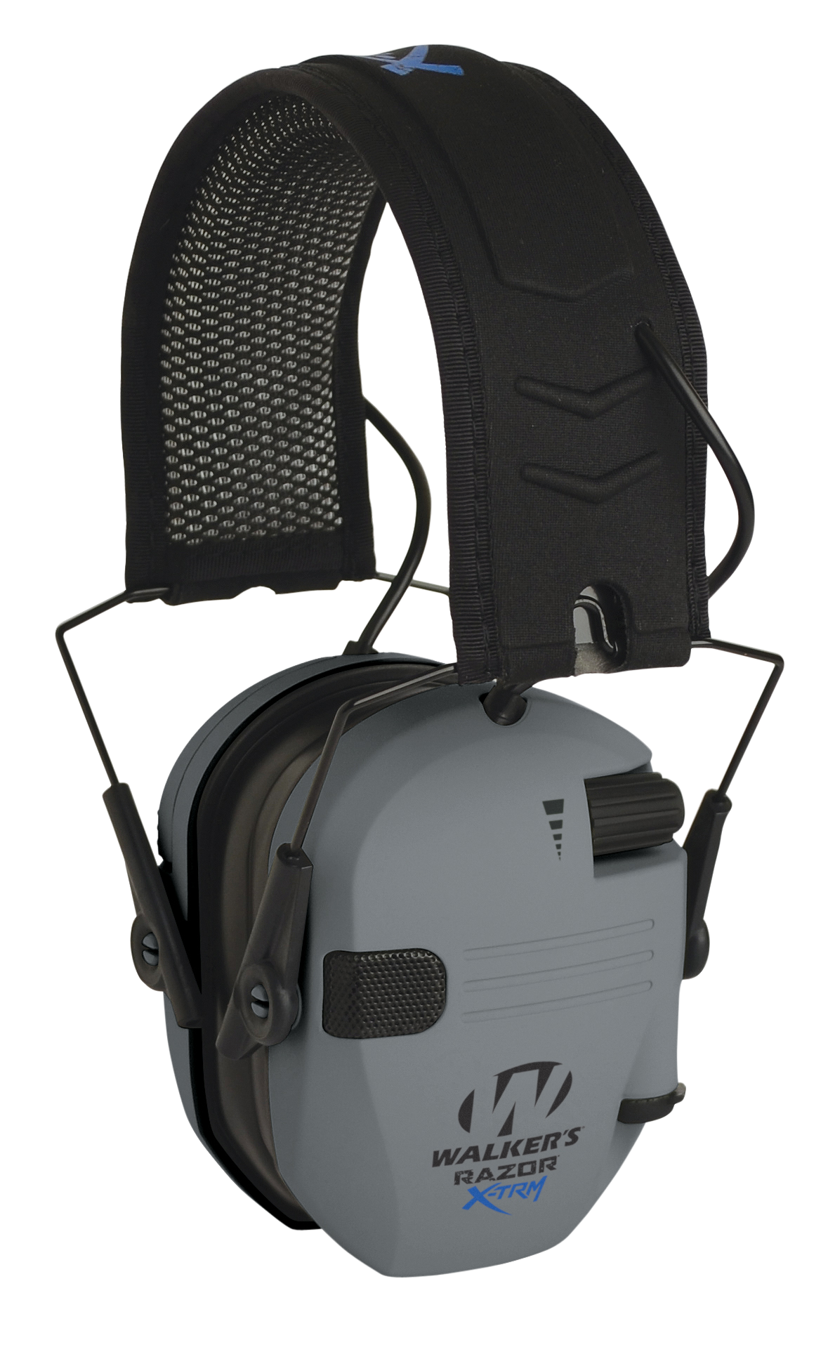 Walker's GWPXDRSEMG Razor X-TRM Digital Electronic Muff 21 dB Over the Head Gray/Black Polymer