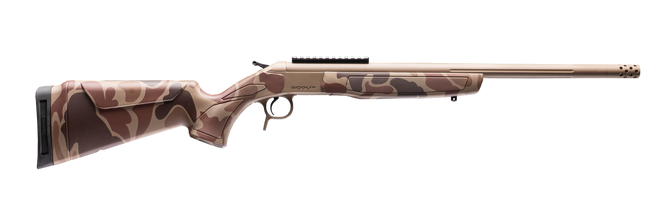 CVA CR4438DC Cascade Takedown 350 Legend 1rd 20" Flat Dark Earth Cerakote Stainless Steel Threaded Barrel & Receiver w/Picatinny Rail, Duck Camo Synthetic Stock
