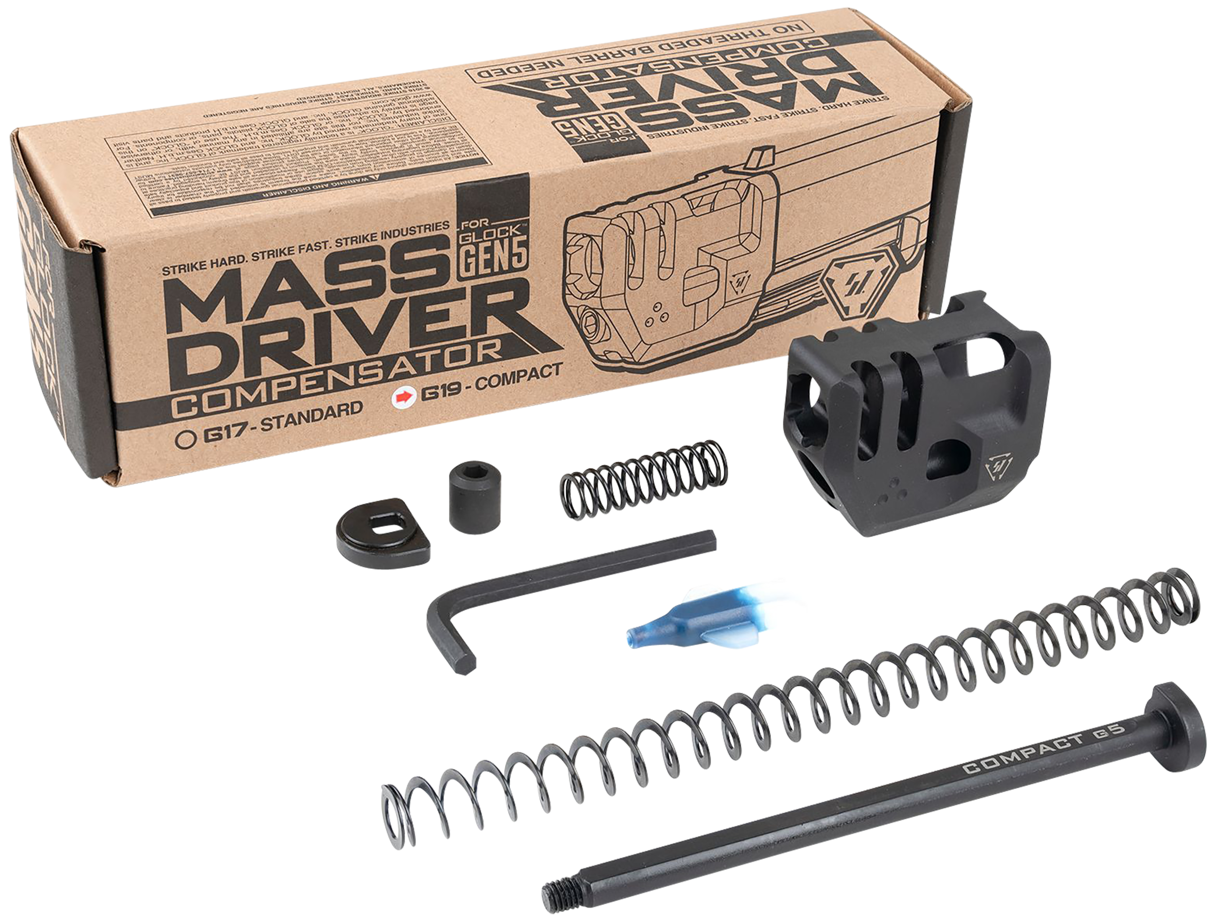 Strike Industries G5MDCOMPC Mass Driver Compensator Black for Glock 19 Gen 5