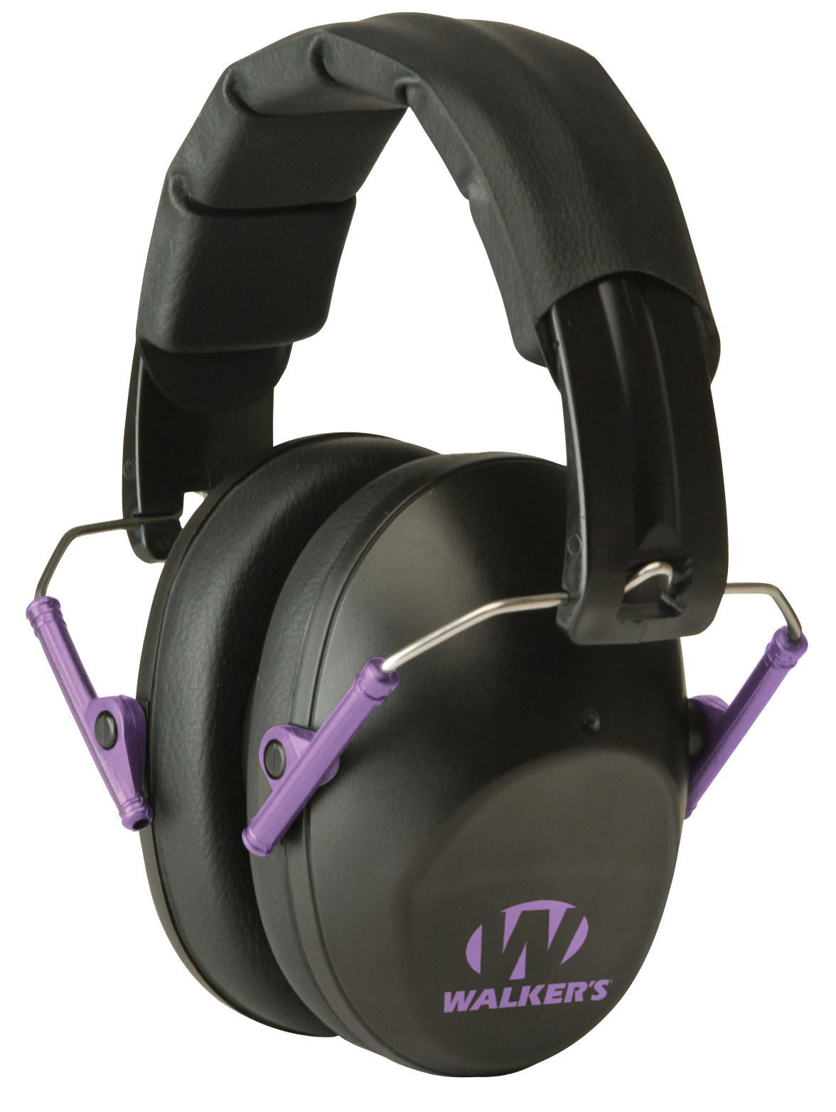 Walker's GWPFPM1BKPU Pro Low Profile Passive Muff 22 dB Over the Head Black/Purple Accent Polymer
