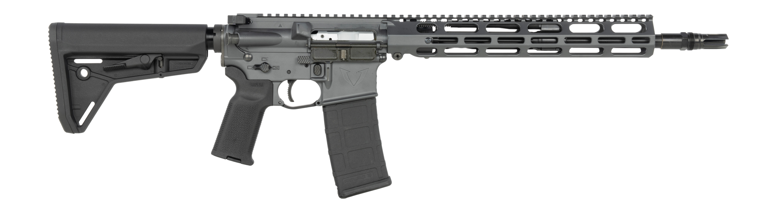 Vktr Industries V31100916648 VK-1 5.56 NATO 30+1 13.70" Black Threaded Barrel, Sniper Gray Cerakote Aluminum Receiver w/Picatinny Rail, M-LOK Handguard, Black Magpul MOE SL Polymer Stock, Magpul K2 Gr