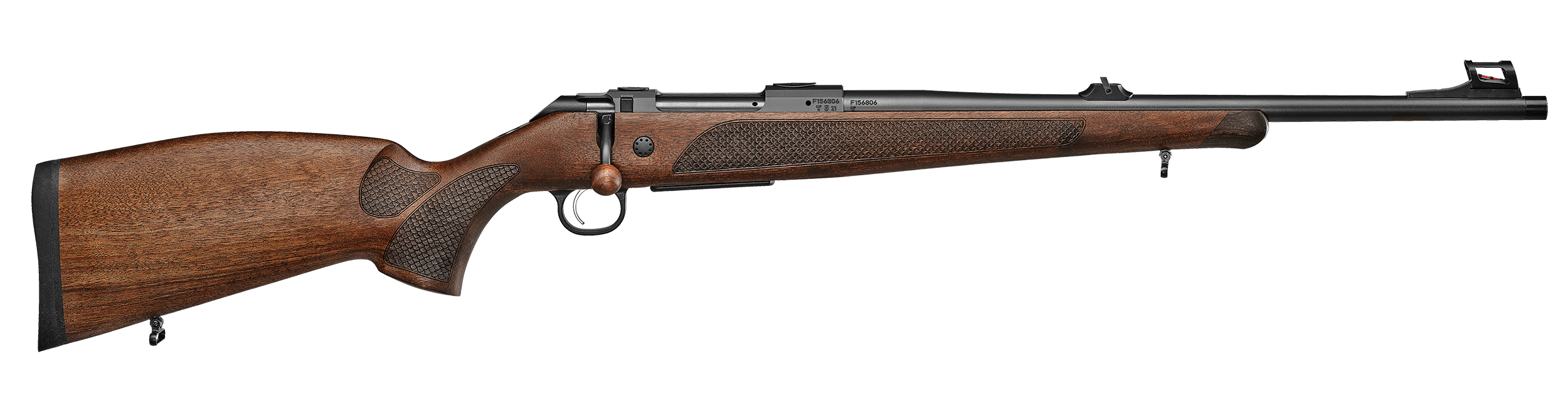 CZ-USA 07309 600+ Lux 300 Win Mag 3+1 24" Black Nitride Threaded Barrel, Black Nitride Steel Drilled & Tapped Receiver, Walnut Fixed Stock