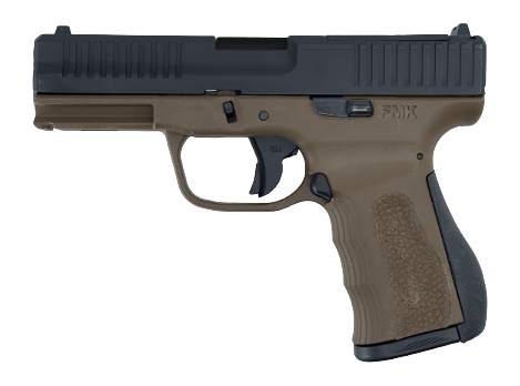 FMK FMKG49TBB G3 Full Size Frame 9mm Luger 14+1 4.50" Polished Threaded Barrel, Black Carbon Steel Optic Ready/Serrated Slide, Burnt Bronze Polymer Frame w/Accessory Rail, Textured Grip