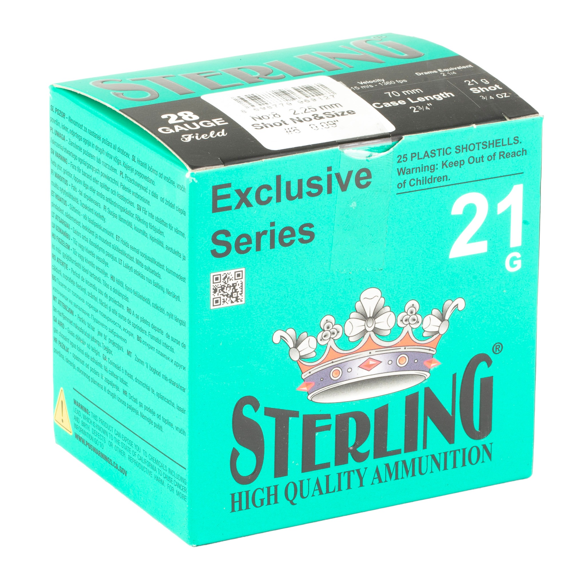 STERLING EXCLSV 28GA 2.75" #8 25/250