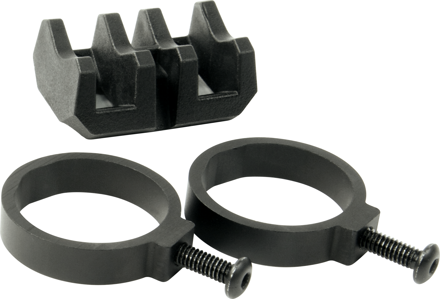 Magpul MAG614-BLK Light Mount V-Block and Rings  Black Anodized Aluminum/Polymer