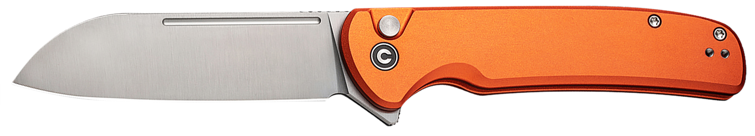 Civivi Knives C20022B-2 Chevalier II EDC 3.47" Folding Sheepsfoot Plain Satin 14C28N Steel Blade, Orange Aluminum Handle