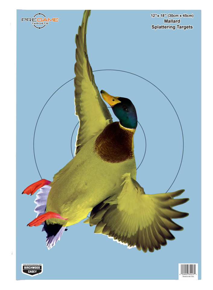 Birchwood Casey 35407 Pregame  Duck Paper Hanging Rifle/Shotgun 12" x 18" Impact Enhancement 8 Per Pkg