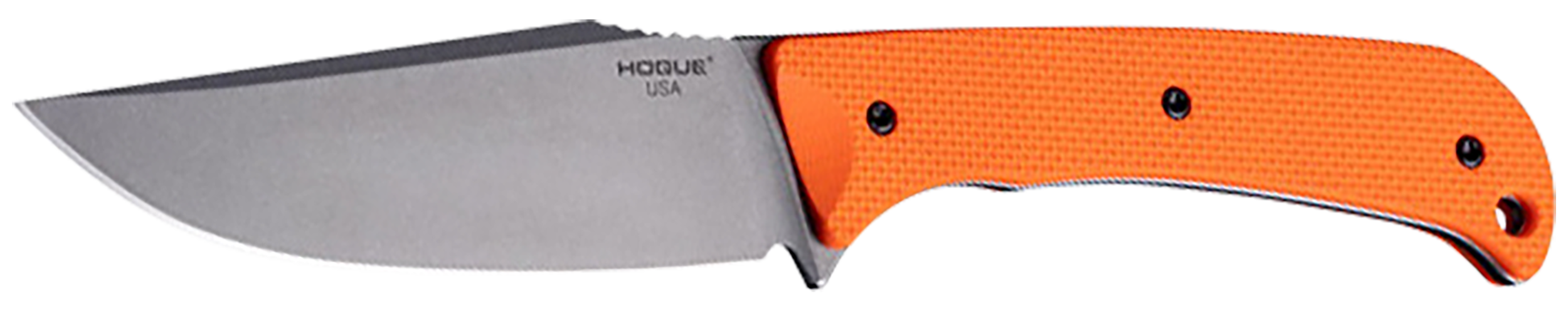 Hogue 35850 Extrak XL 3.90" Fixed Clip Point Plain Stone Tumbled CPM M4 Tool Steel Blade, Blaze Orange Textured G10 Scales Handle