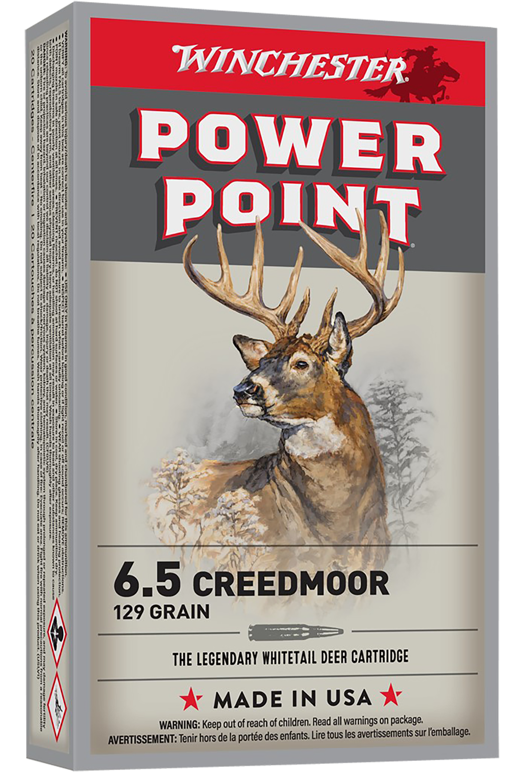 Winchester Ammo X651 Power-Point  6.5Creedmoor 129gr 20 Per Box/10 Case
