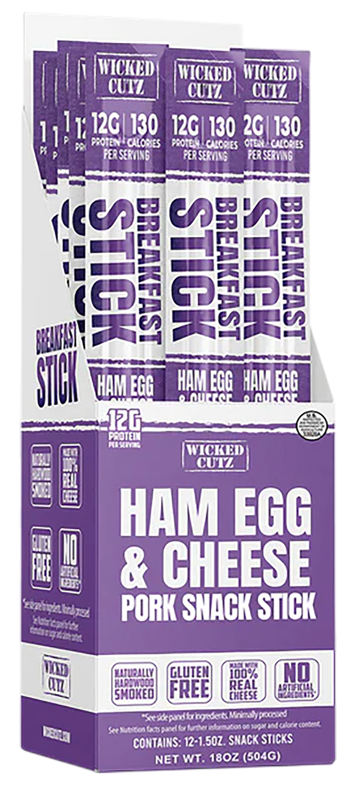 Wicked Cutz Ham Egg & Cheese Breakfast Sticks 12 Pack
