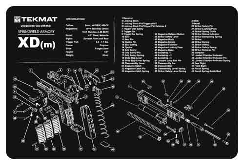 TEKMAT ARMORERS BENCH MAT 11"x17" SPRINGFIELD XDM PISTOL