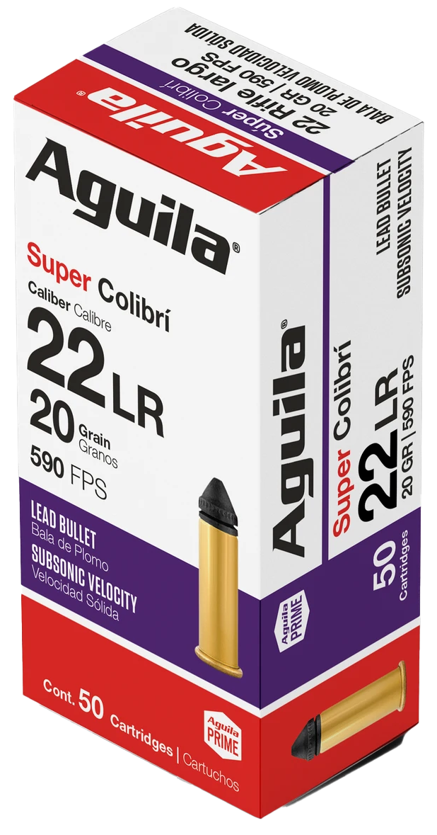 Aguila 1B220339 Super Colibri 22LR 20gr Subsonic Lead 50 Per Box/20 Case