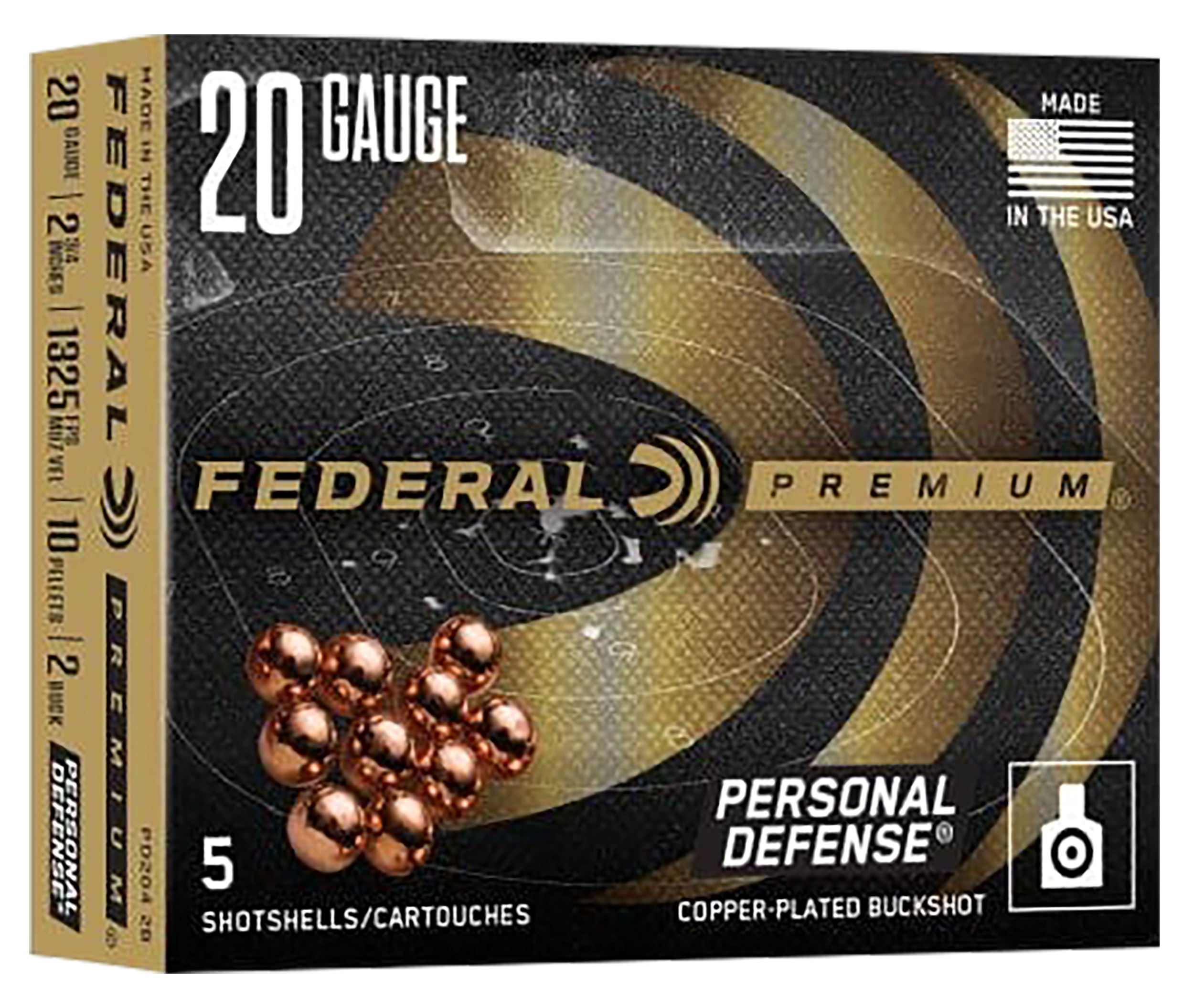 Federal PD2042B Premium 20Gauge 2.75" 2BuckShot 5 Per Box/10 Case