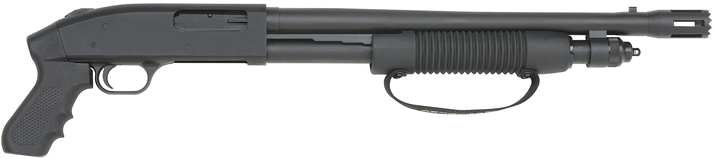 Mossberg 50697 590 Cruiser 12 Gauge Pump 3" 6+1 18.50" Matte Blued Stand-Off Breacher Barrel, Matte Blued Stainless Steel Receiver, Black Pistol Grip