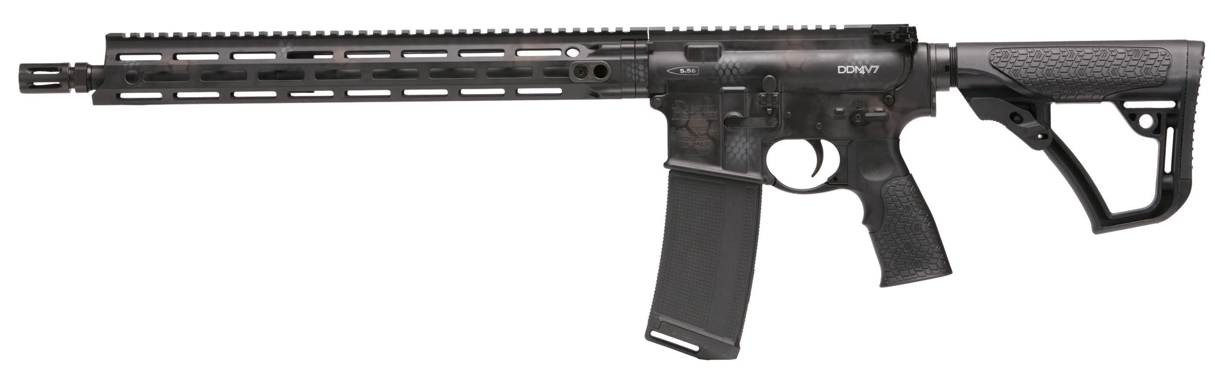 Daniel Defense 0212802267067 DDM4 V7 *CO Compliant 5.56x45mm NATO 16" No Magazine Rattlecan Cerakote 6 Position w/SoftTouch Overmolding Stock