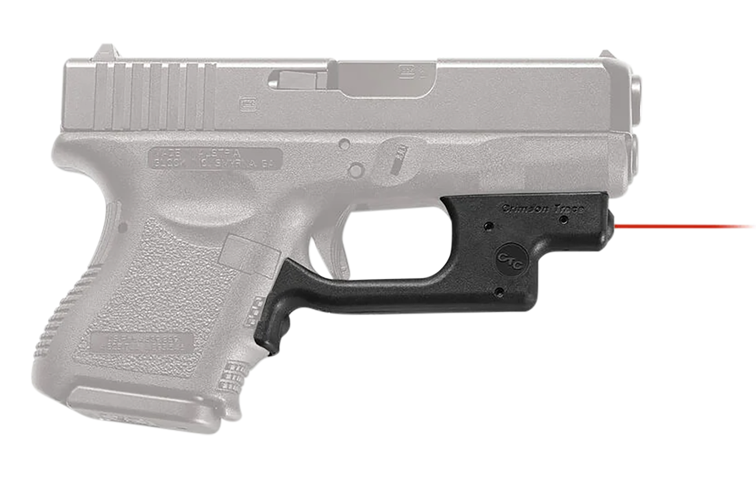 Crimson Trace 0123401 Laserguard  Compatible w/Glock Compact & Sumcompact, Red Laser Black Polymer