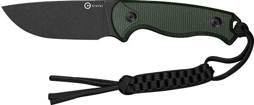 CIVIVI KNIFE TIMBERBARK 3.2" FIXED GREEN MICARTA/BLK STNWS!