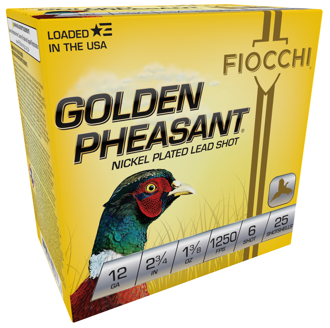 Fiocchi 12GP6 Golden Pheasant Extrema 12Gauge 2.75" 1 3/8oz 6Shot 25 Per Box/10 Case