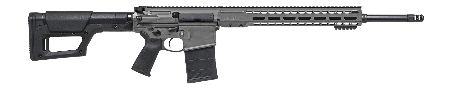 Barrett 18852 REC10 LR 308 Win 20+1 20" Black Match Grade Threaded Barrel, Tungsten Gray Cerakote Aluminum Receiver w/Picatinny Rail, M-LOK Handguard, Magpul MOE Black Polymer Stock & Grip, Ambidextro