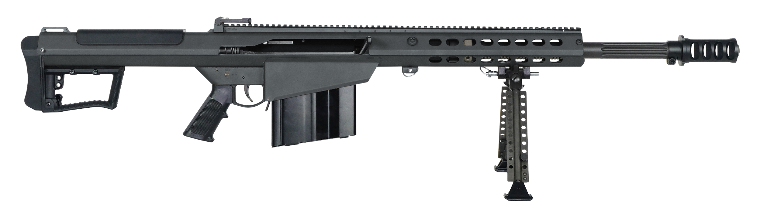 Barrett 18062 M107A1  50 BMG 20" 10+1 Black Cerakote Black Fixed w/Sorbothane Recoil Pad Stock Black Polymer Grip