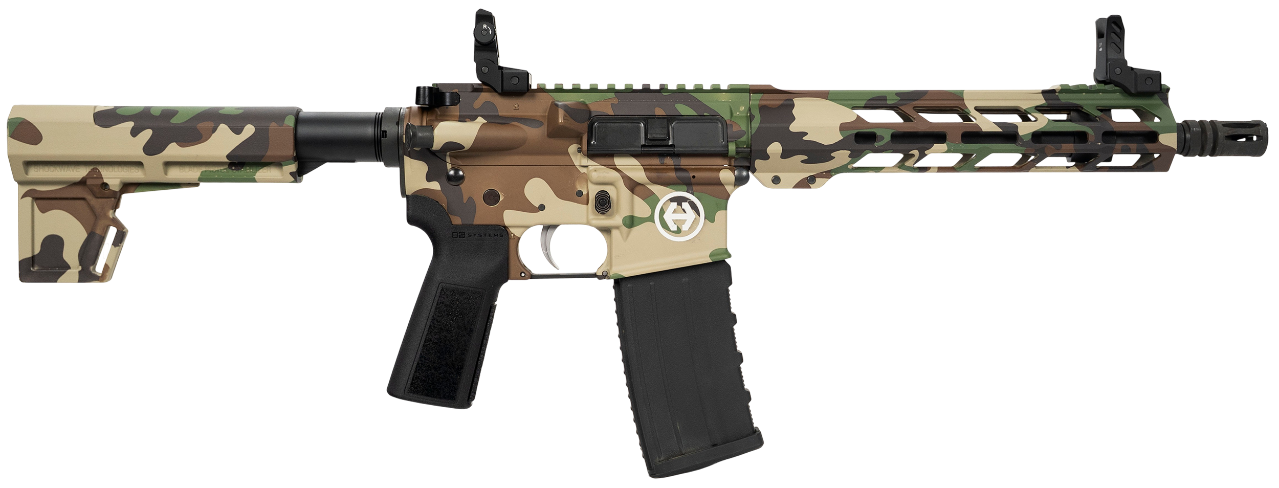 Hi-Point HP15P-556M81 HP 15P 5.56 NATO 30+1 10.50" Black Threaded Barrel, M81 Woodland Camo Aluminum Receiver w/Picatinny Rail, M-LOK Handguard, Blade Polymer Brace, Black B5 P Type 23 Grip