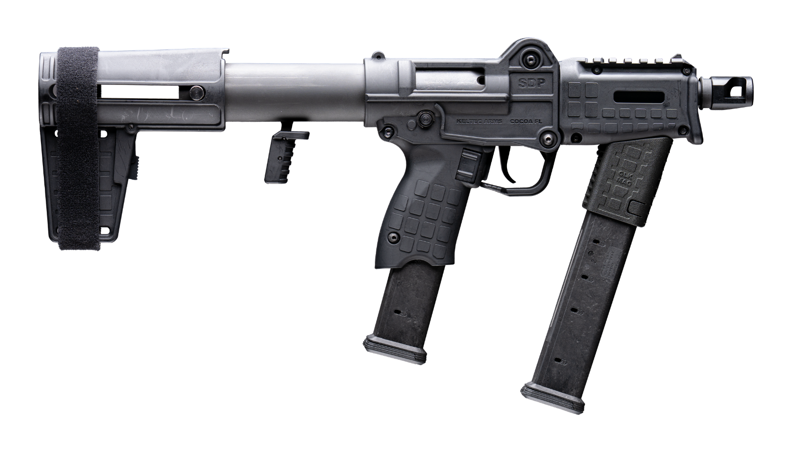 Kel-Tec SDP9BLKT SDP9 9mm Luger 27+1 6" Threaded Barrel, Receiver w/ Picatinny Rail, Folding Pistol Brace, Polymer Grip