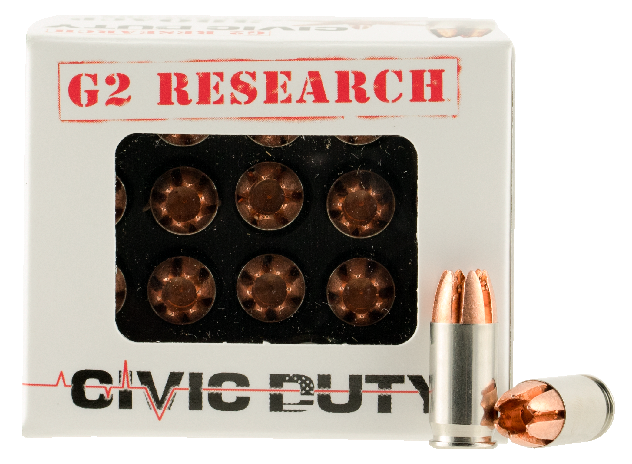 G2 Research G00621 Civic Duty 380ACP 64gr Copper Expansion Projectile 20 Per Box/25 Case