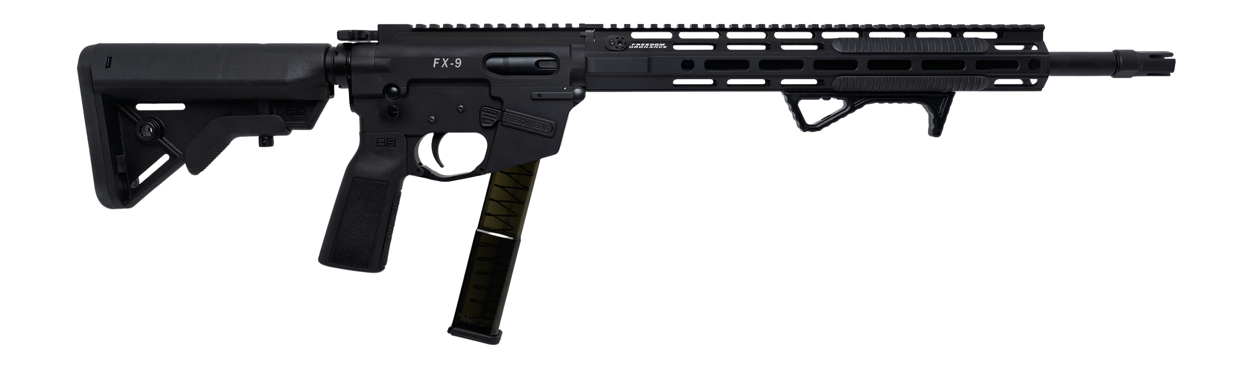 Freedom Ordance FX9R16E-BLK FX9R Elite 9mm Luger 16" Black Nitride Barrel, Black Anodized Aluminum Receiver w/Picatinny Rail Black B5 Bravo Polymer Stock, B5 P Type Grip