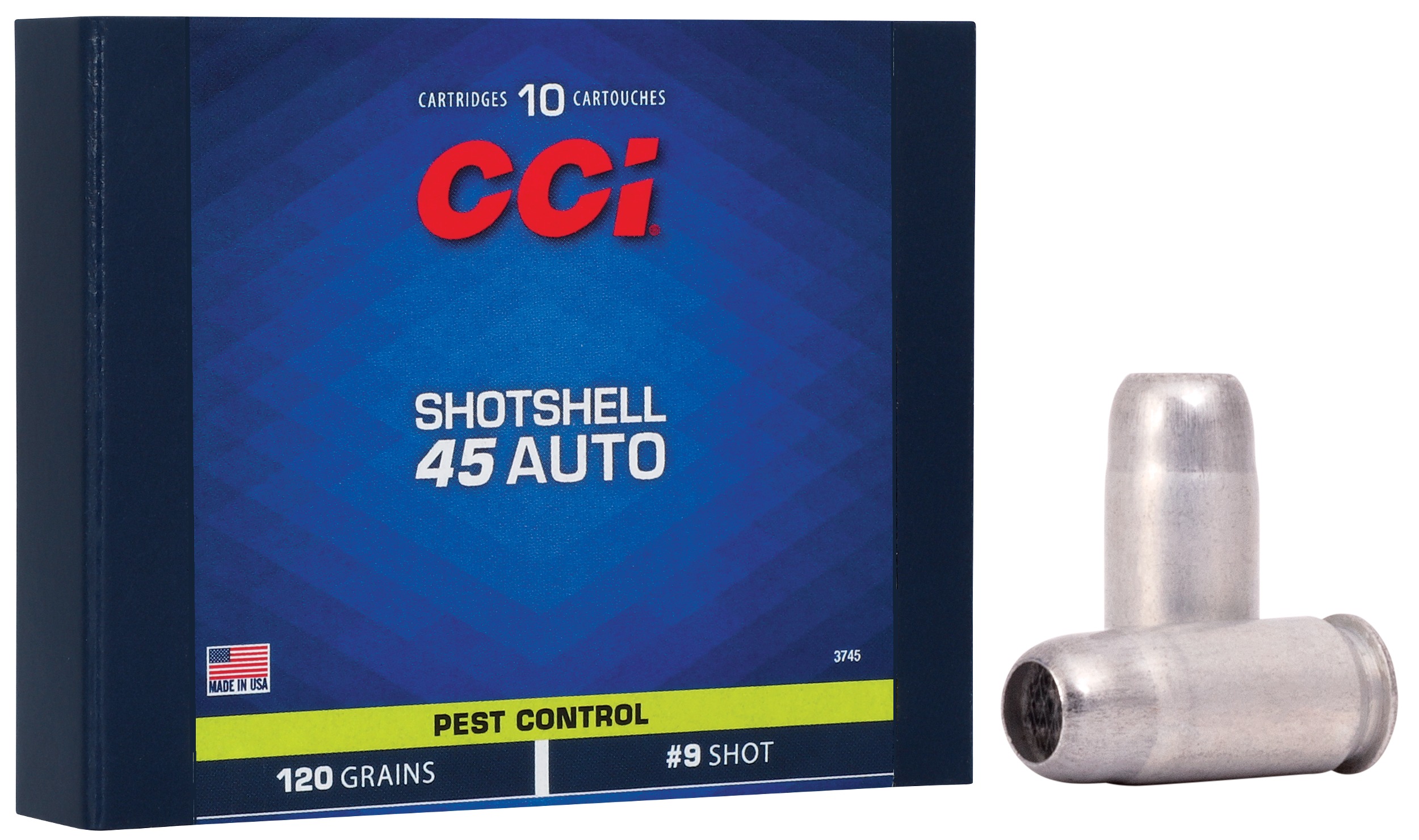 CCI 3745 Pest Control Shotshell 45ACP 120gr #9Shot 10 Per Box/20 Case