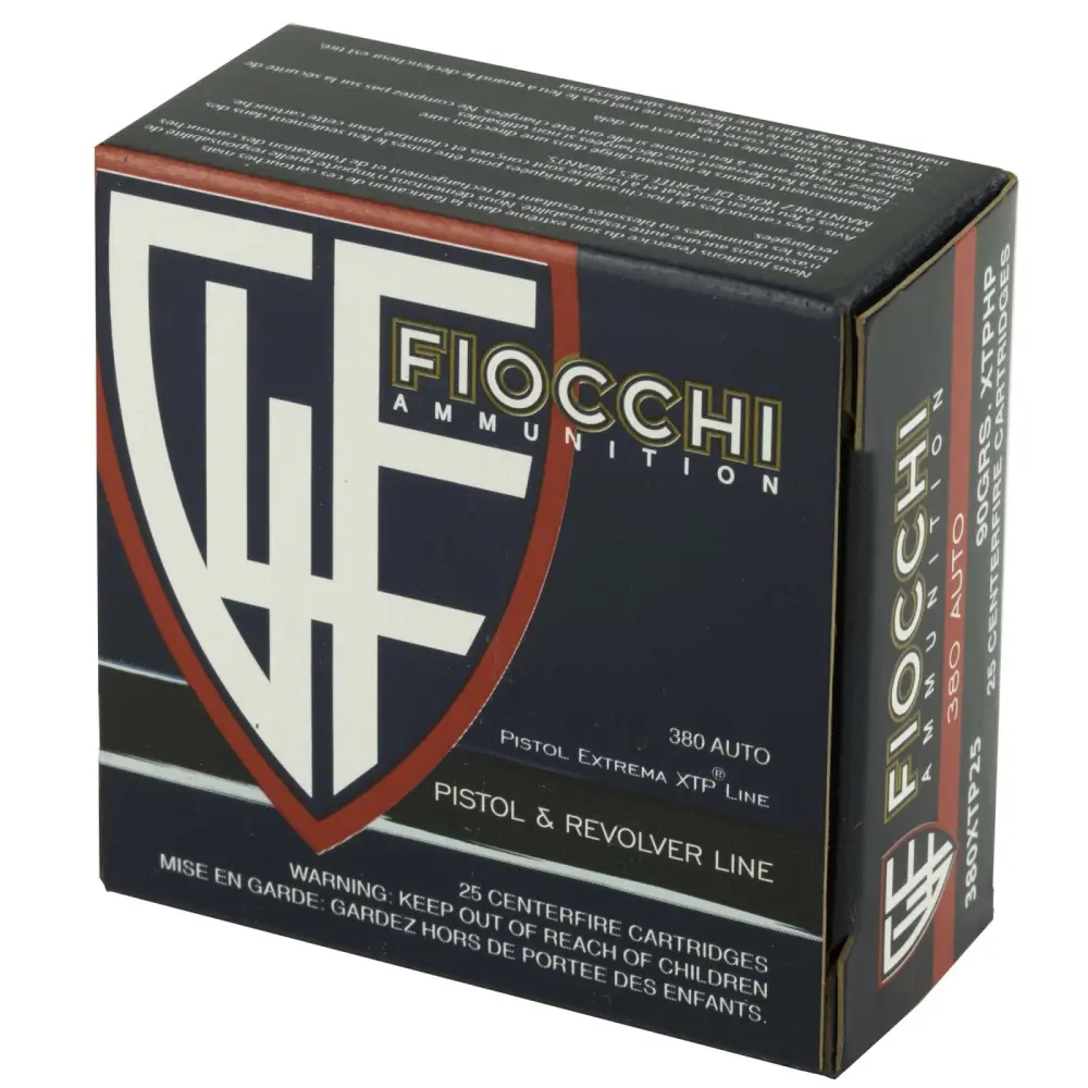 FIOCCHI 380 AUTO 90GR XTPHP 25RD BX